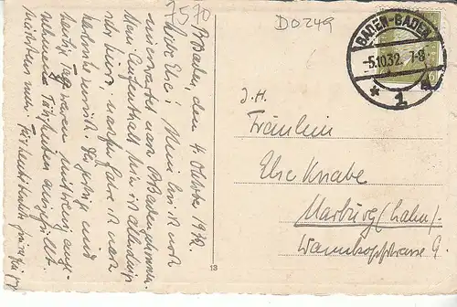 Baden-Baden vom Friesenberg aus gl1932 D0249