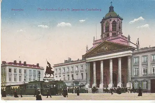 B Bruxelles Place Royale et Eglise St.Jaques-sur-Caudenberg feldpgl1917 C8101