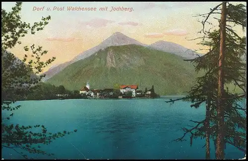 Dorf und Post Walchensee mit Jochberg feldpgl1918 138.412