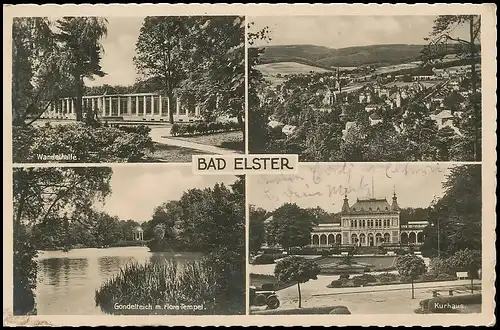 Bad Elster Wandelhalle Gondelteich Kurhaus Panorama feldpgl1942 139.199