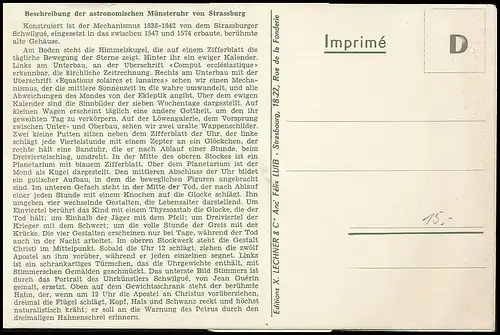 Mechanische Karte: Straßburg Astronomische Münsteruhr ngl 138.675