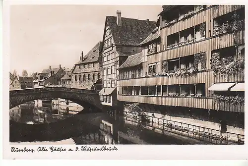 Nürnberg Alte Häuser an der Museumsbrücke ngl C8338