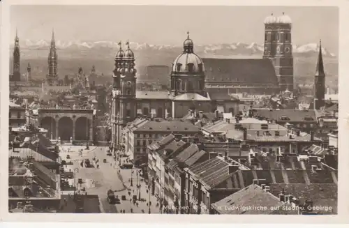 München - Blick von der Ludwigskirche auf Stadt und Gebirge gl1938 216.450