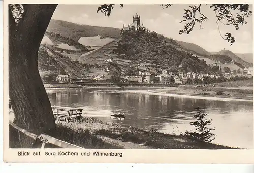 Kochem a.d.Mosel mit Burg Kochem und Winnenburg gl1951? C8578