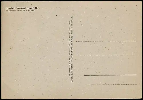 Wessobrunn Kloster Südostecke mit Römerturm ngl 139.254