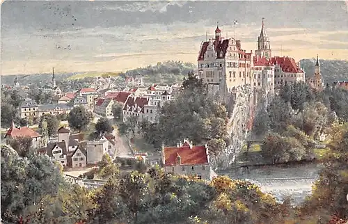 Sigmaringen Schloss und Panorama gl1910 142.305