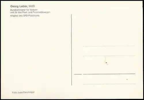 Porträt Georg Leber MdB ngl 138.623