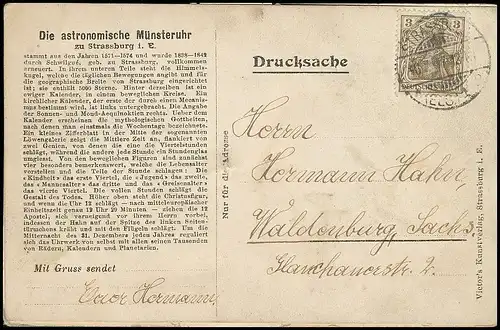 Mechanische Karte: Straßburg Astronomische Münsteruhr gl1907 138.666