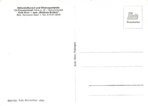 Freudenstadt Café zum Güldnen Barben ngl 142.193