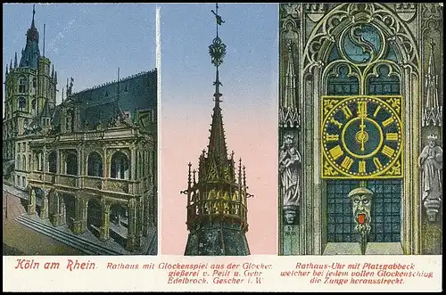 Köln am Rhein Rathaus Glockenspiel Uhr ngl 140.082
