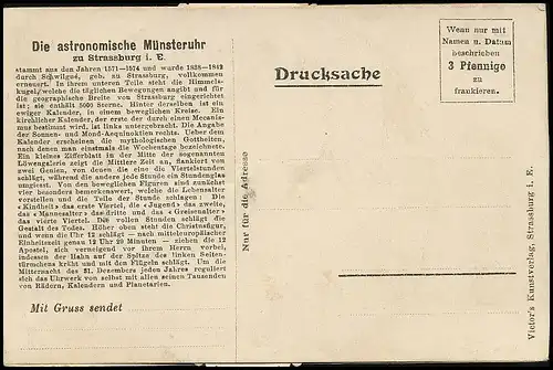 Mechanische Karte: Straßburg Astronomische Münsteruhr ngl 138.676