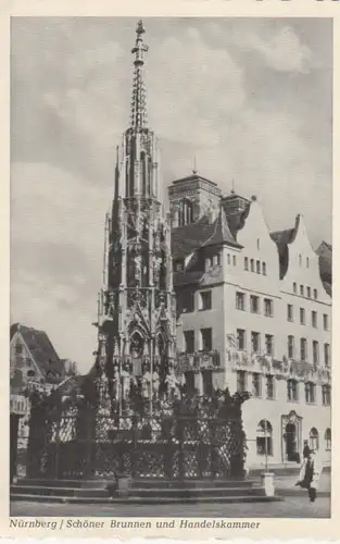 Nürnberg Schöner Brunnen und Handelskammer gl1957 216.852
