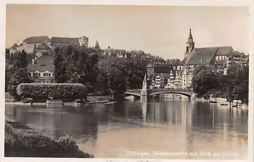 Tübingen a.N. Neckarpartie und Schlossblick gl1932 142.363