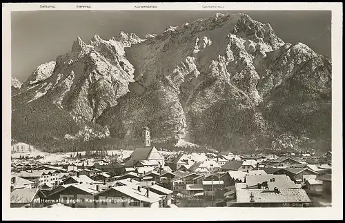 Mittenwald - Panorama gegen Karwendel feldpgl1940 137.964