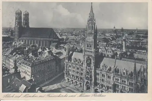 München - Rathaus mit Frauenkirche und Stadtpanorama gl1939 216.554