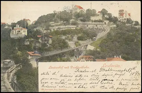 Loschwitz Louisenhof mit Drahtseilbahn gl1899 139.094