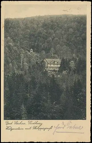 Bad Sachsa Katzenstein mit Philippsgruß gl1938 138.802