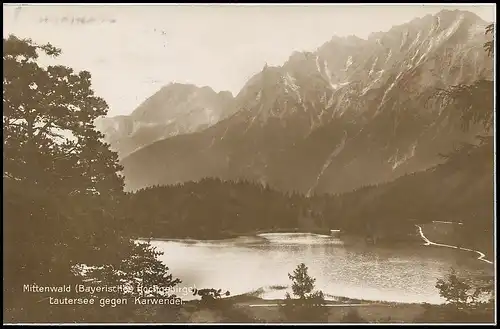 Lautersee bei Mittenwald gegen Karwendelgebirge bahnpgl1927 138.025