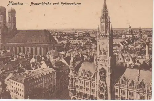 München - Frauenkirche mit Rathausturm ngl 216.558