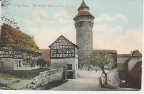 Nürnberg Vestnertor mit rundem Turm gl1908 216.948