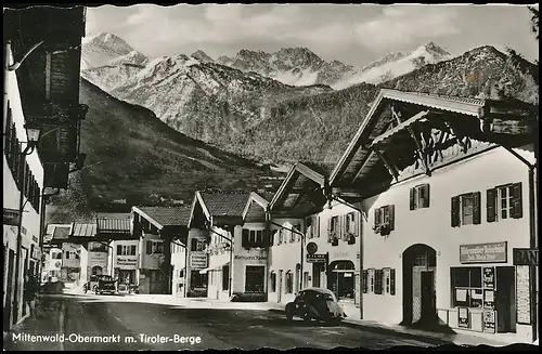 Mittenwald - Obermarkt mit Tiroler Berge gl1954 138.034