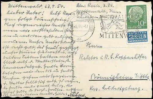 Mittenwald - Obermarkt mit Tiroler Berge gl1954 138.034