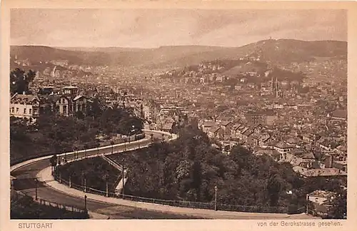 Stuttgart Panorama von der Gerokstraße gesehen ngl 144.112