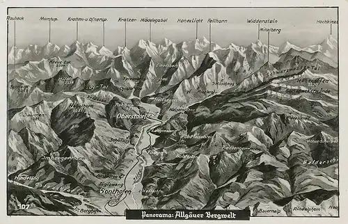 Allgäuer Bergwelt Panoramakarte Nr. 107 ngl 138.097