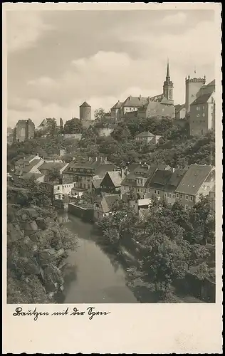 Bautzen Am Ufer der Spree Nicolaiturm und Petridom ngl 139.138