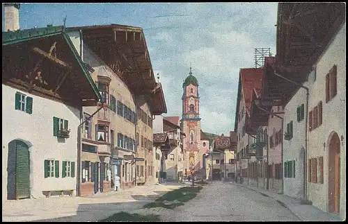 Mittenwald - Obermarkt mit Pfarrkirche ngl 138.117