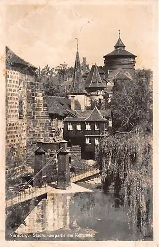 Nürnberg Stadtmauerpartie am Kettensteg gl1936 144.226