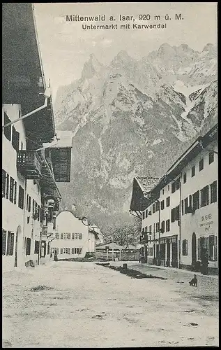 Mittenwald - Unterer Markt gegen Karwendel ngl 138.132