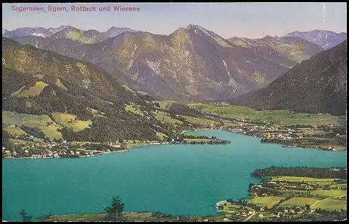 Tegernsee, Egern, Rottach und Wiessee Panorama gl1916 139.618