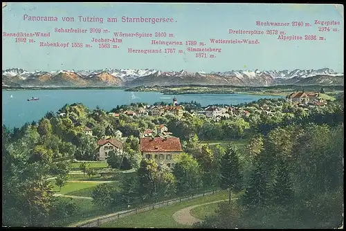 Tutzing am Starnberger See Panorama gl1914 139.302