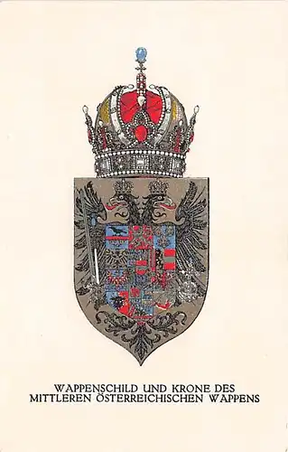 Wappenschild und Krone des mittleren Österreichischen Wappens ngl 145.112