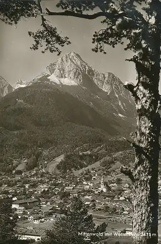 Mittenwald - Panorama mit Wetterstein gl1959 137.996