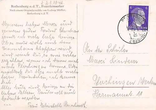 Rothenburg ob der Tauber Feuerleinserker nach Ludwig Mößler gl1942 145.161