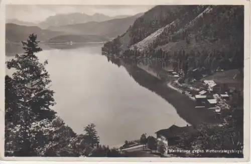 Walchensee gegen Wettersteingebirge gl1936 217.426