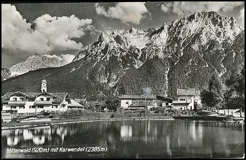 Mittenwald - Panorama gegen Karwendel gl1957 137.955