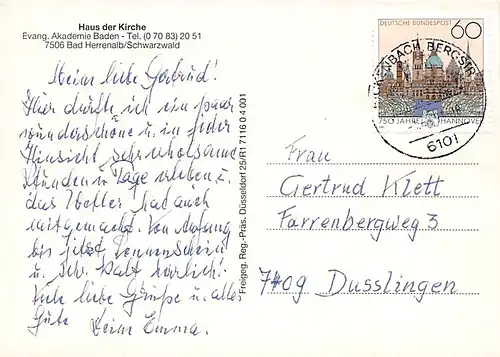 Bad Herrenalb Haus der Kirche gl1961 140.526