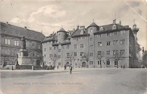 Stuttgart Alter Schlossplatz mit Schillerdenkmal gl1904 144.498