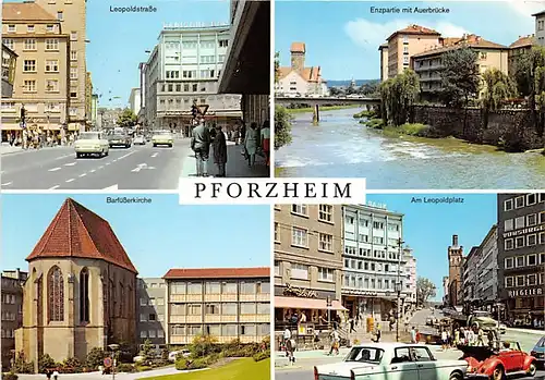 Pforzheim Teilansichten Mehrbildkarte gl1975 140.629