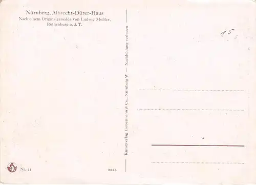 Nürnberg Albrecht-Dürer-Haus Künstler-AK L.Mößler ngl 145.305