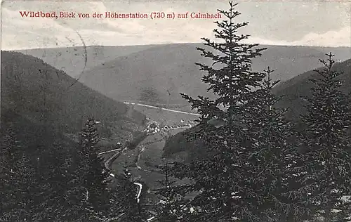 Bad Wildbad Blick von der Höhenstation auf Calmbach gl1912 140.679