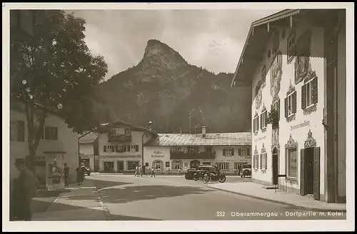 Oberammergau - Dorfpartie mit Kofel gl1938 137.852