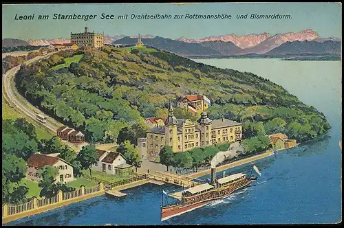 Leoni am Starnberger See mit Drahtseilbahn glca.1920 139.279