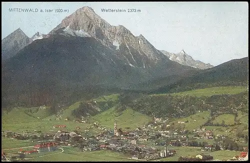 Mittenwald - Panorama mit Wetterstein bahnpgl1925 138.128