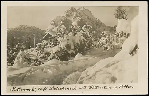 Mittenwald - Café Latscheneck mit Wetterstein ngl 137.974