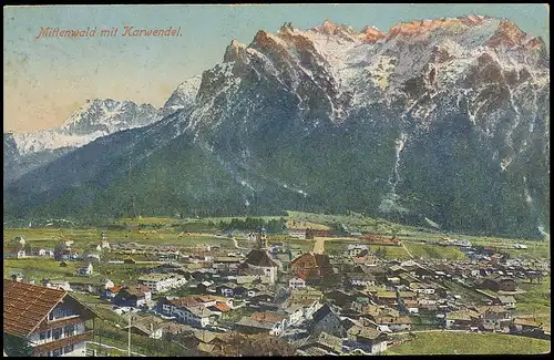 Mittenwald - Panorama gegen Karwendel gl1924 137.991