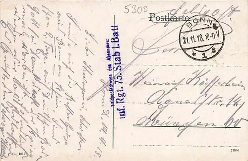 Bonn Rheinbrücke feldpgl1918 145.977